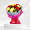 10 Multi-Coloured Carnations Flower Bouquet