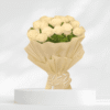 10 Fresh White Roses Bouquet