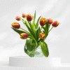 Elegant 10 Tulip Flower Arrangement in Glass Bowl
